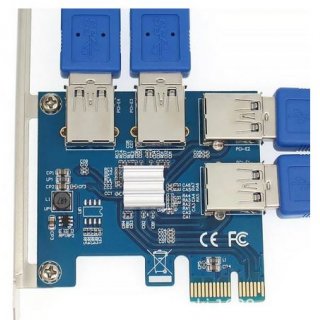 PCI-E Zu PCI-E Adapter 1 auf 4 fach Riser Extender PCIe