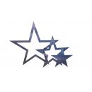 3er Set Weihnachtssterne aus Edelstahl, 46cm/34cm/22cm